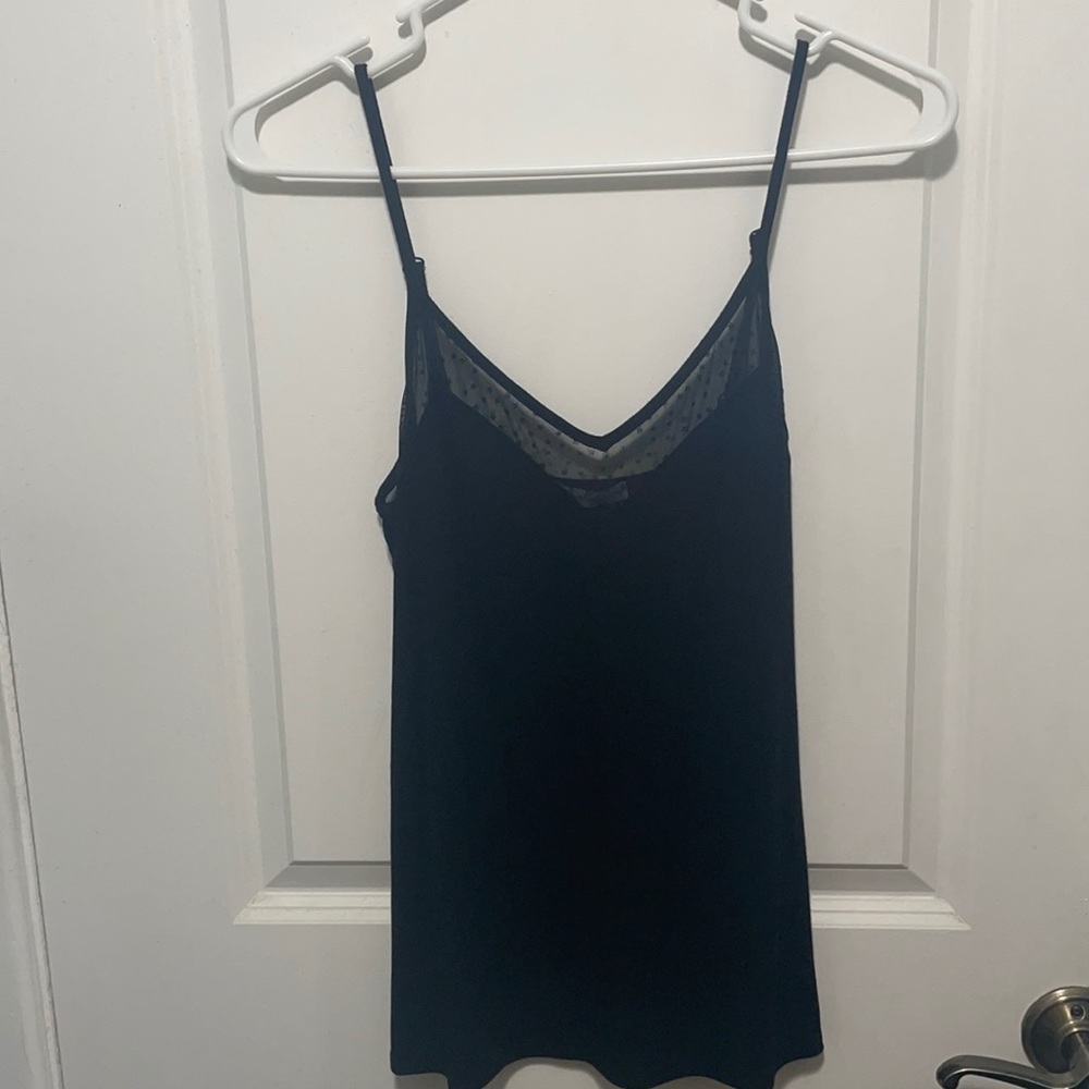 Black Velvet Star Mesh Detail Knit Cami